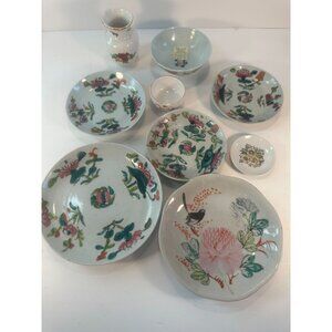 Lot of 9 assorted Antique and VTG Asian Porcelain dishes of all sizes